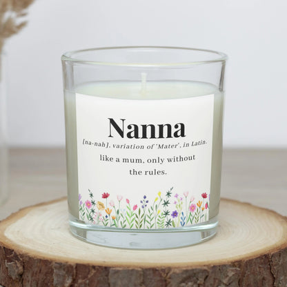 Personalised Nanna Noun Flowers Candle MKTrends Co