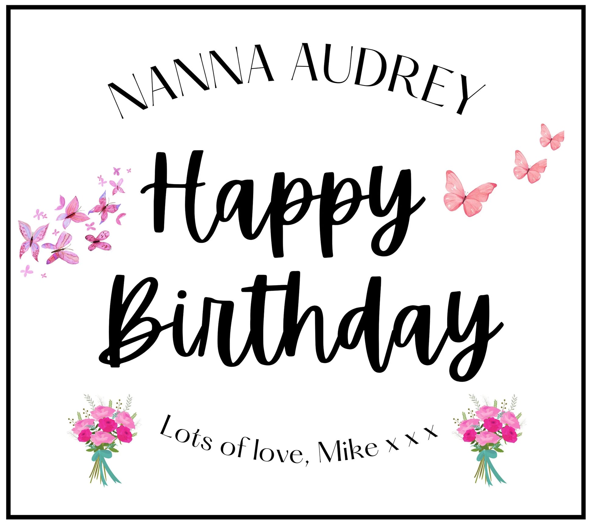 Personalised Nanna Simple Happy Birthday Candle MKTrends Co