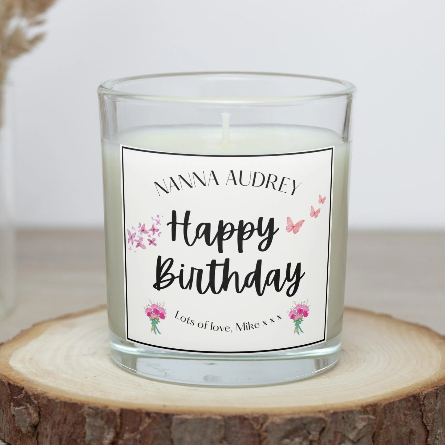 Personalised Nanna Simple Happy Birthday Candle MKTrends Co