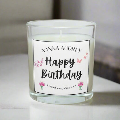 Personalised Nanna Simple Happy Birthday Candle MKTrends Co