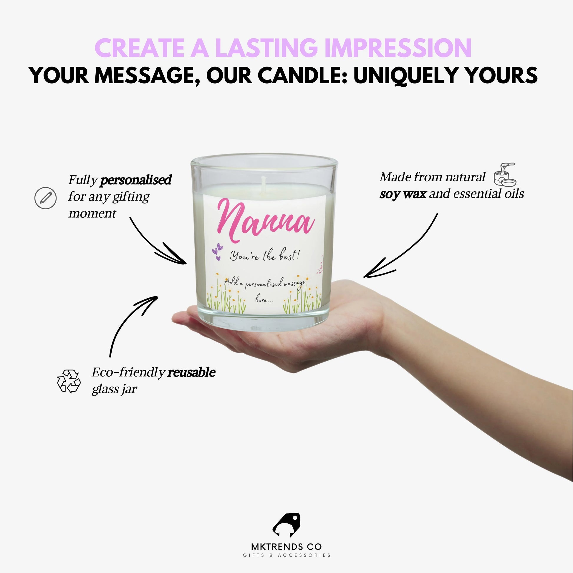 Personalised Nanna You're The Best Candle MKTrends Co