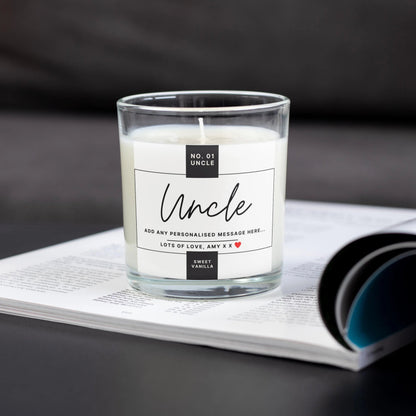 Personalised No.01 Uncle Candle | Gifts for Uncle MKTrends Co