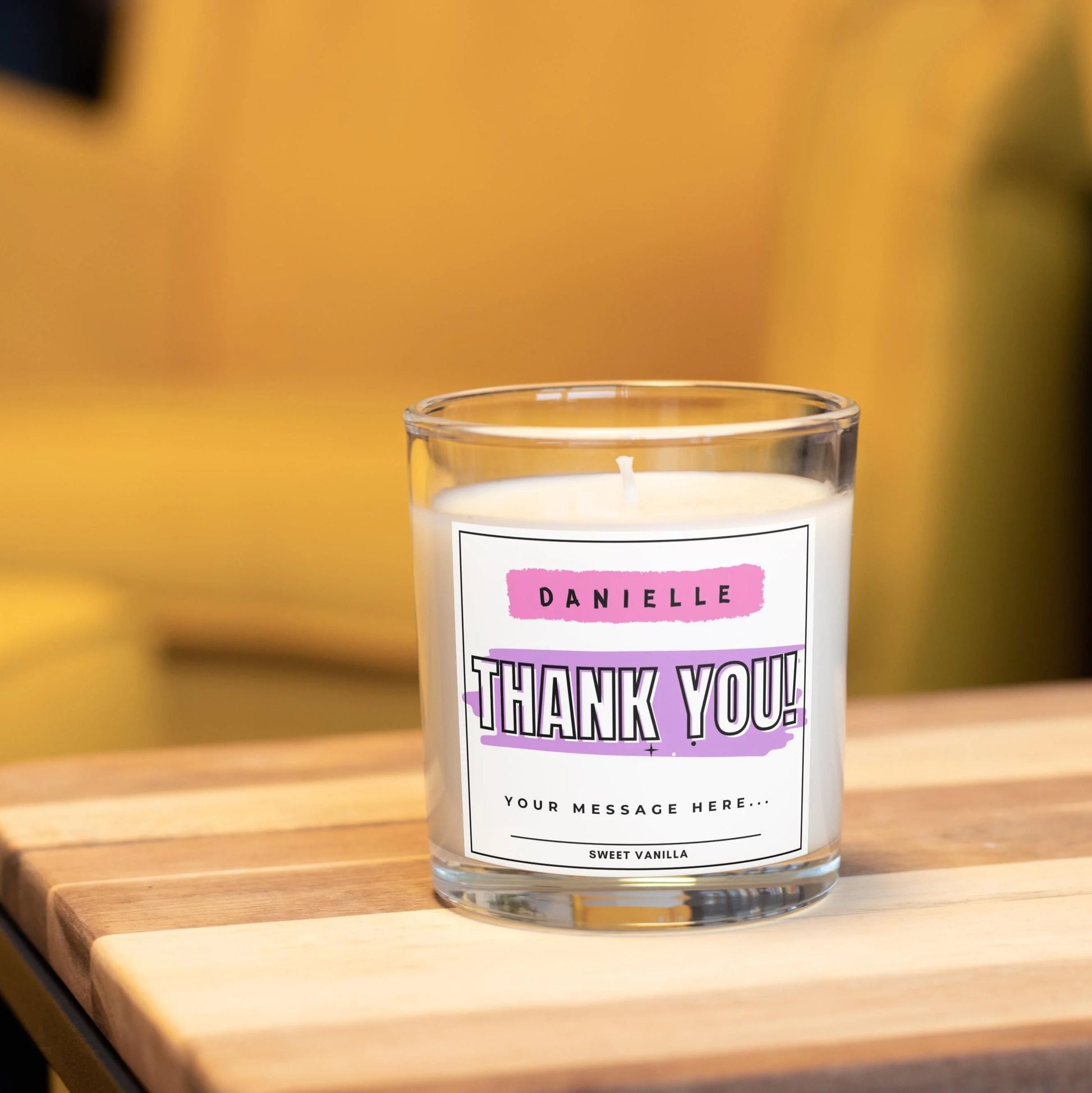 Pink Name Thank You Gift for Her| Personalised Thank You Candle MKTrends Co