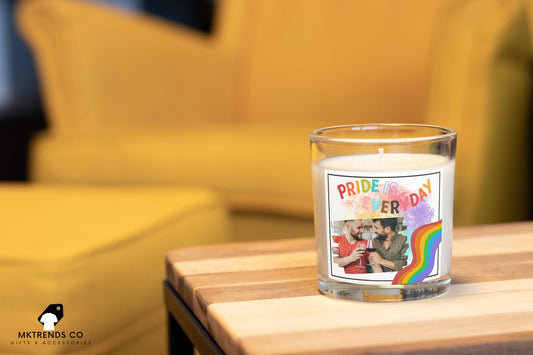 Pride Is Everyday Personalised Photo Candle | LGBTQ Gifts | Gay Photo Gifts MKTrends Co