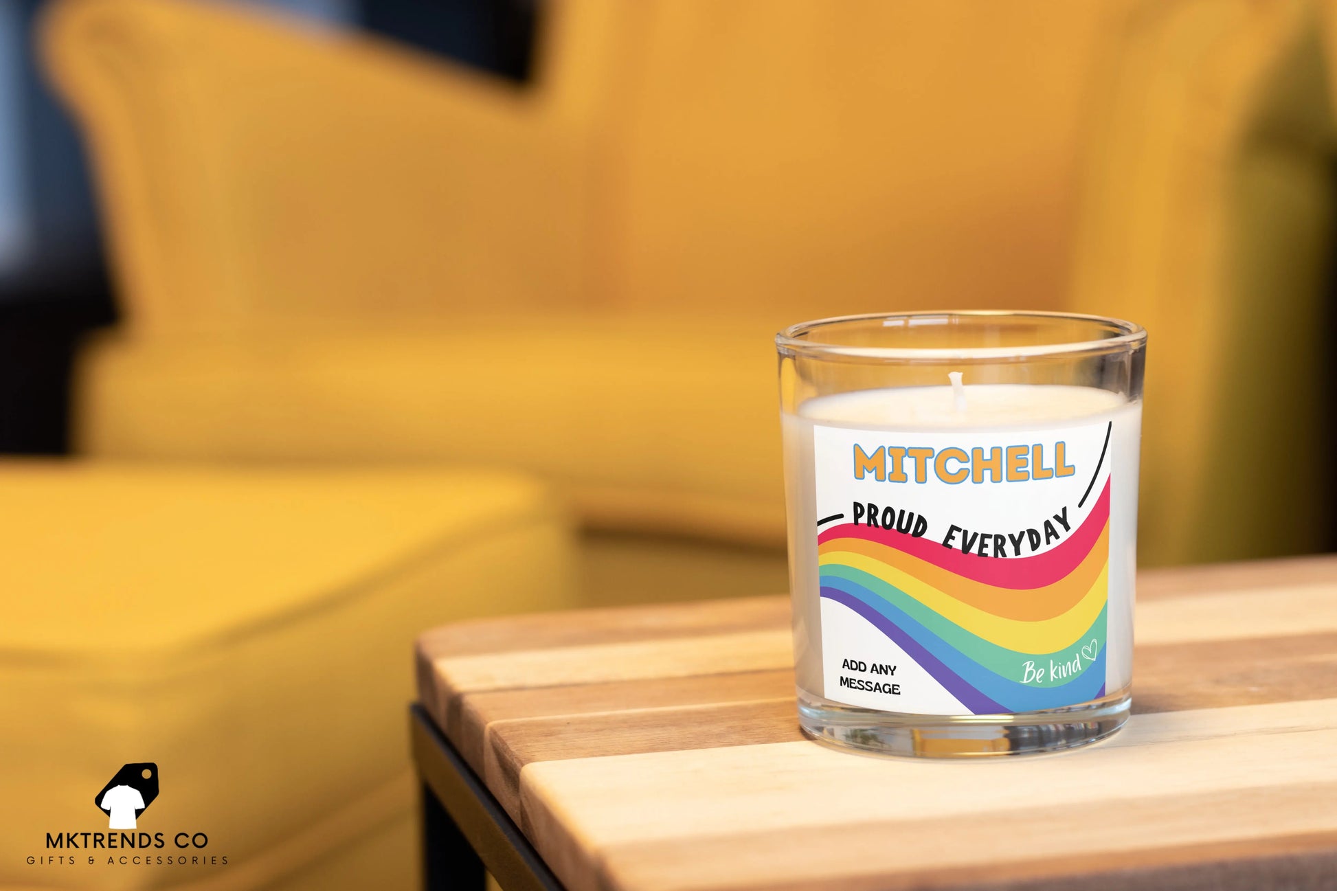 Proud Everyday Gay Pride Personalised Candle | LGBTQ Gifts MKTrends Co