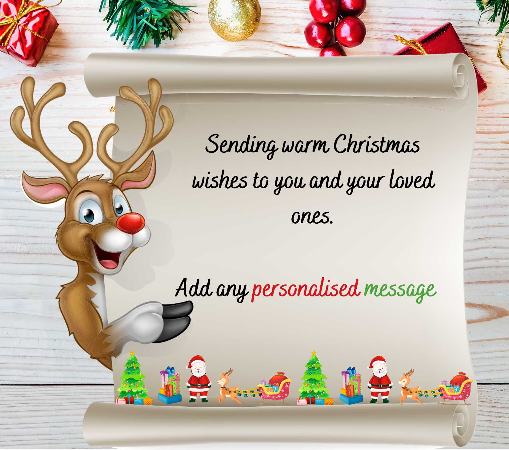 Reindeer Christmas Message Personalised Candle | Christmas Gifts MKTrends Co