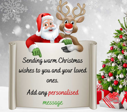 Santa Reindeer Christmas Message Personalised Candle | Christmas Gifts MKTrends Co