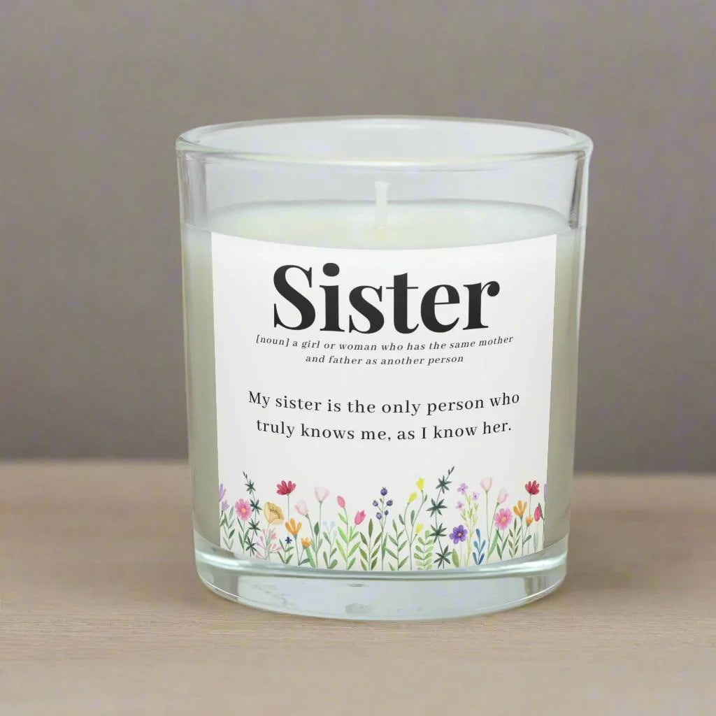 Sister Noun Message Quote Personalised Candle | Noun Gift for Sister MKTrends Co