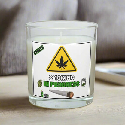 Smoking In Progress Personalised Candle | Weed Smokers Gift MKTrends Co