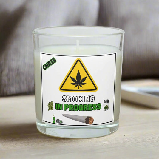 Smoking In Progress Personalised Candle | Weed Smokers Gift MKTrends Co