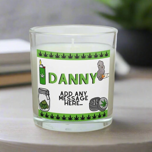 Stoner Cannabis Themed Personalised Candle | Weed Smoker gifts MKTrends Co