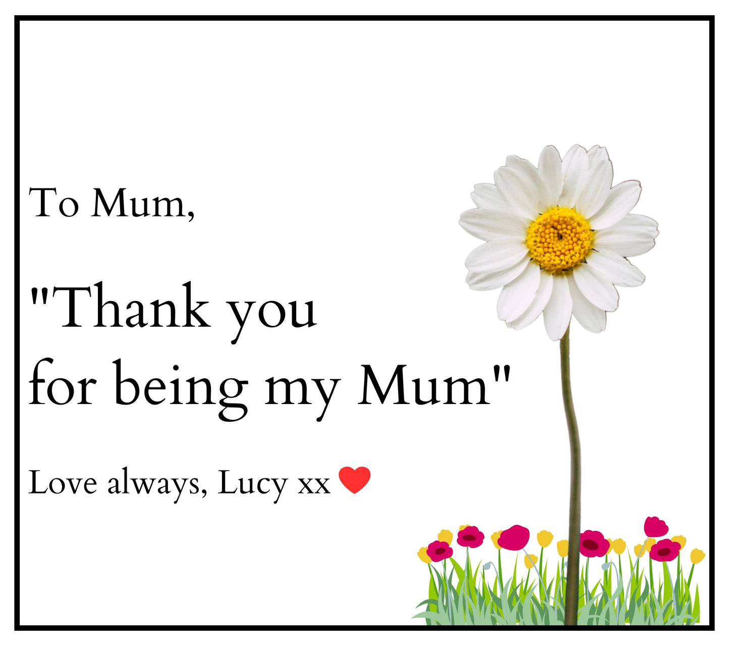 Thank You For Being my Mum Personalised Candle | To Mum Gift MKTrends Co