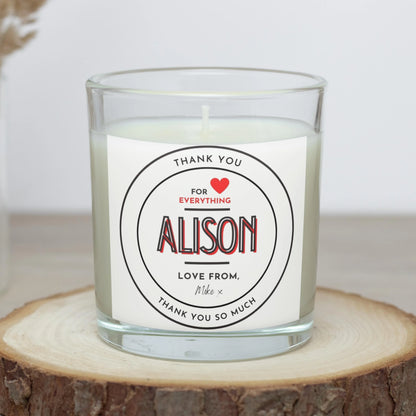 Thank You For Everything Personalised Candle | Thank You Gift MKTrends Co