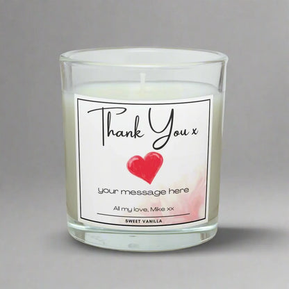 Thank You Love Heart Personalised Candle | Gift for Her MKTrends Co