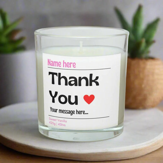 Thank You Name Personalised Candle | Gift for Her MKTrends Co