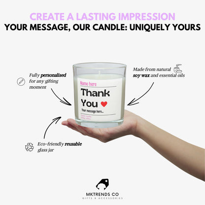 Thank You Name Personalised Candle | Gift for Her MKTrends Co