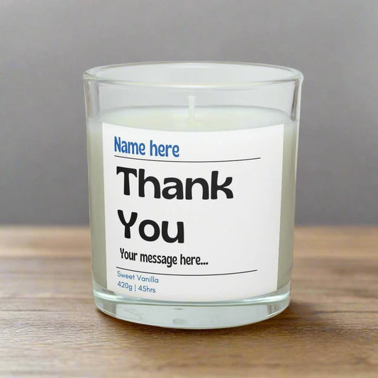 Thank You Name Personalised Candle | Gift for Him MKTrends Co