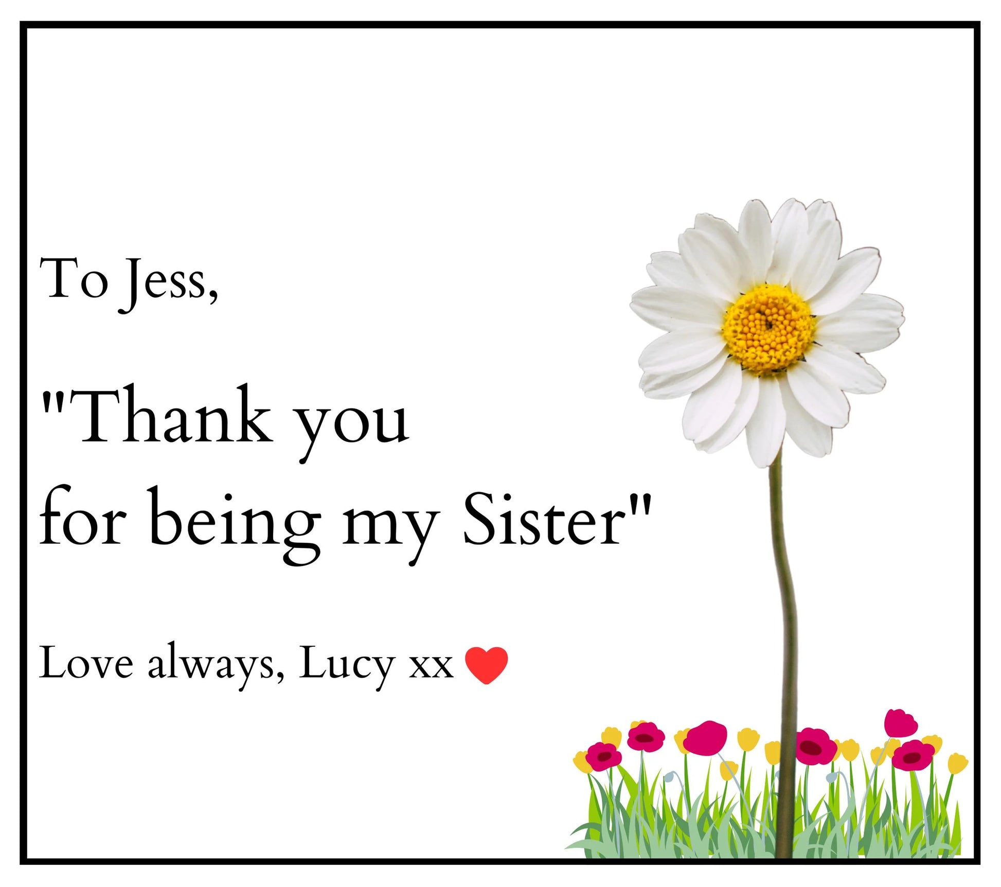 Thank You for being my Sister Personalised Candle | Sister Message Gift MKTrends Co