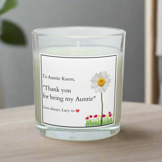 Thank you for being my Auntie Personalised Candle | Auntie Message Gift MKTrends Co