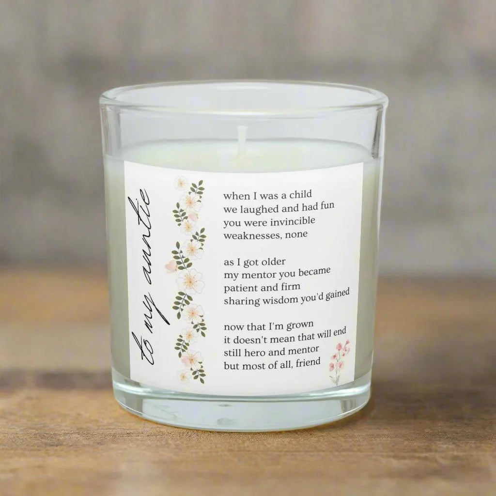 To My Auntie Message Personalised Candle | Auntie Message Quote Gift MKTrends Co