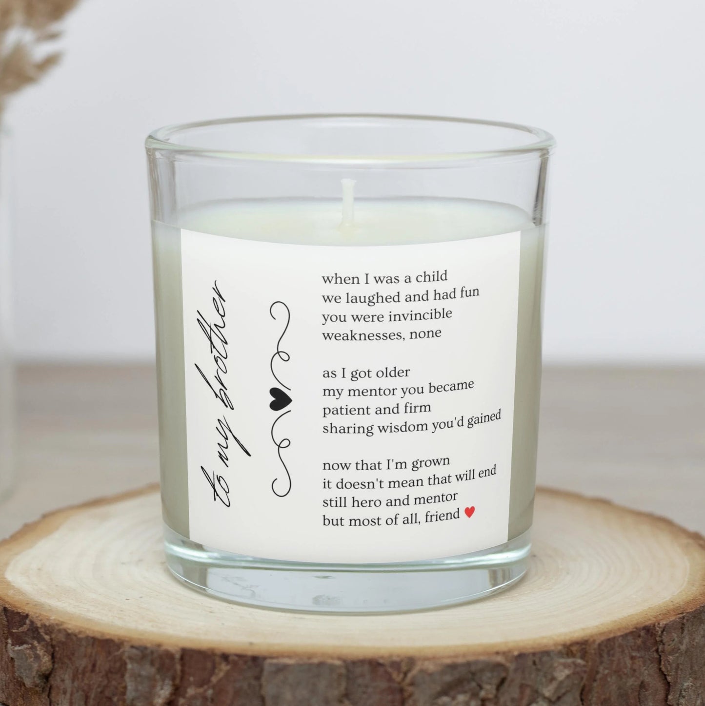 To My Brother Personalised Candle | Brother Quote Gift MKTrends Co