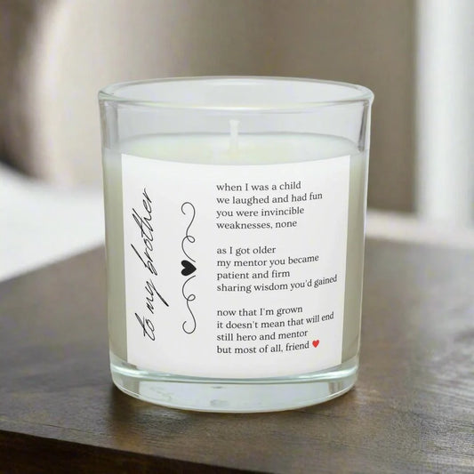 To My Brother Personalised Candle | Brother Quote Gift MKTrends Co