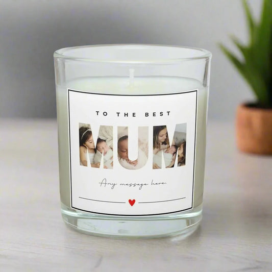 To The Best Mum Photo Gift | Personalised Candle MKTrends Co