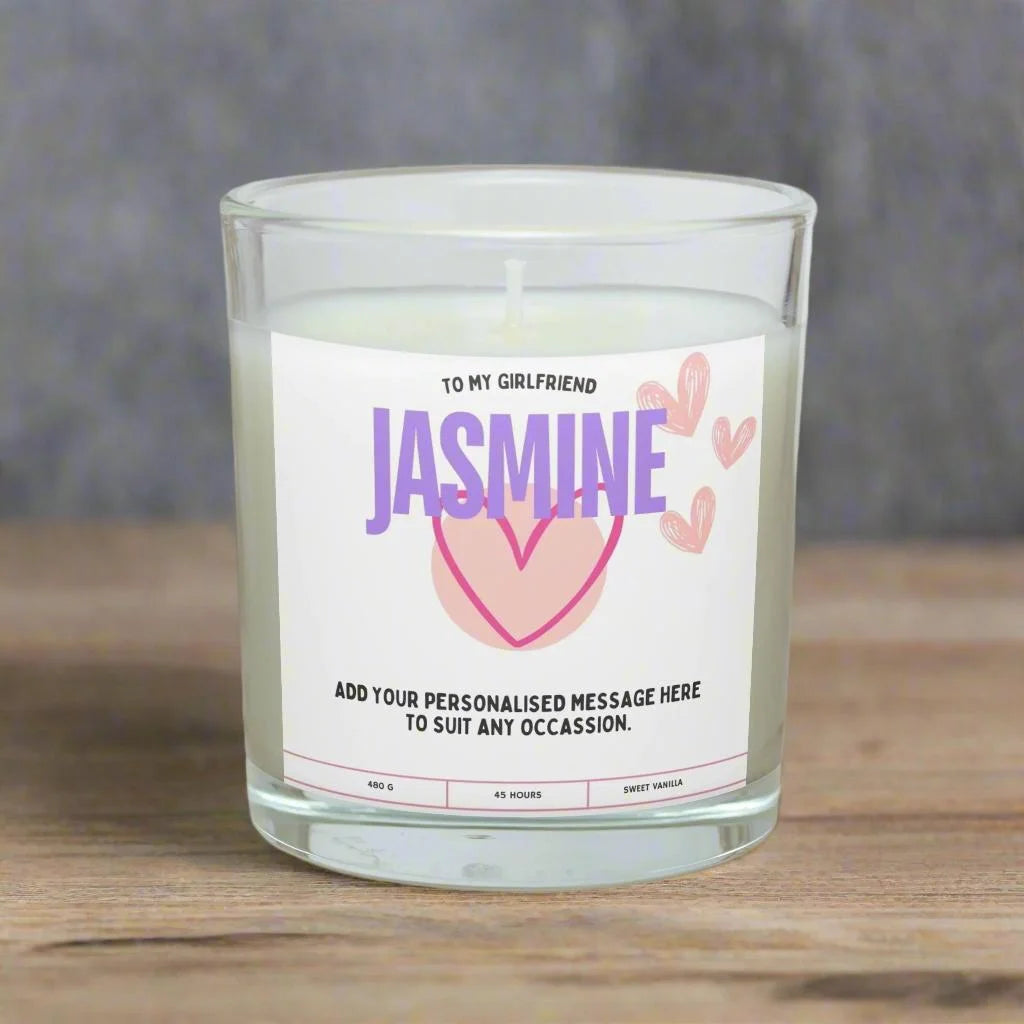 To my Girlfriend Name Personalised Candle | Gift for Girlfriend MKTrends Co