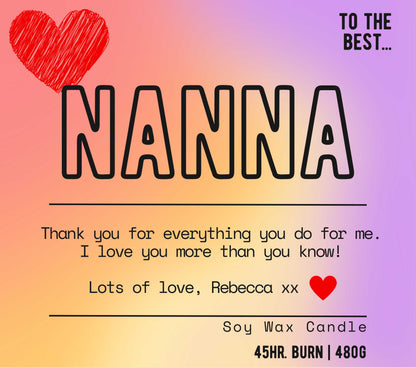 To the Best Nanna Candle | Personalised Gift for Nanna MKTrends Co