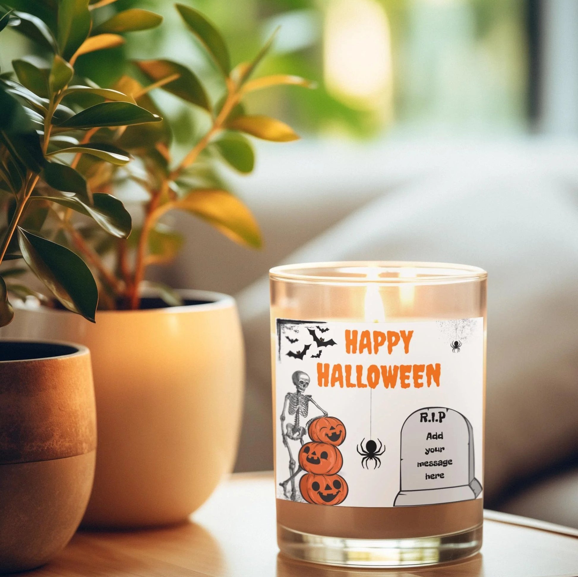 Tombstone Message Halloween Personalised Candle | Halloween Decor MKTrends Co