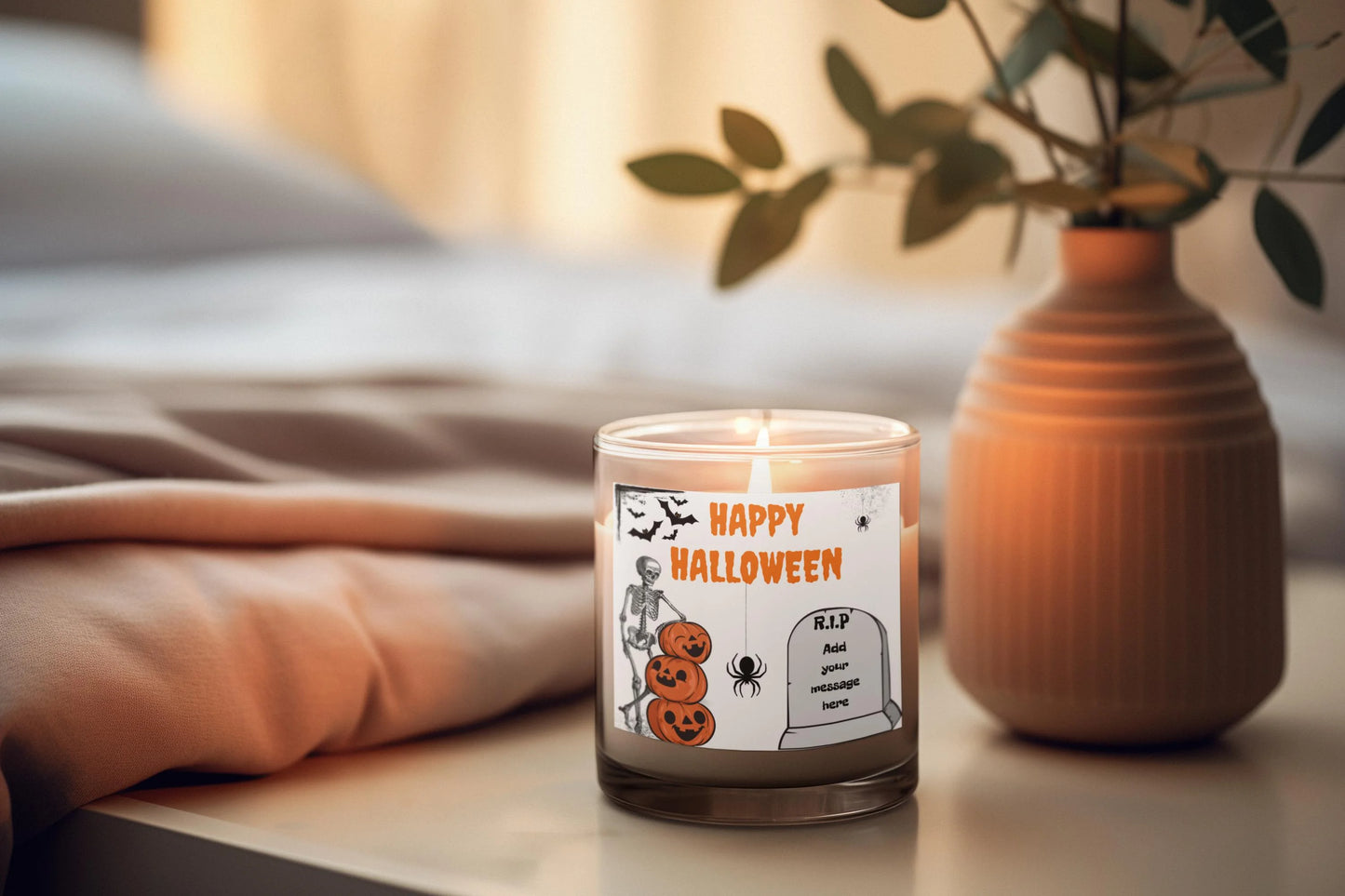 Tombstone Message Halloween Personalised Candle | Halloween Decor MKTrends Co