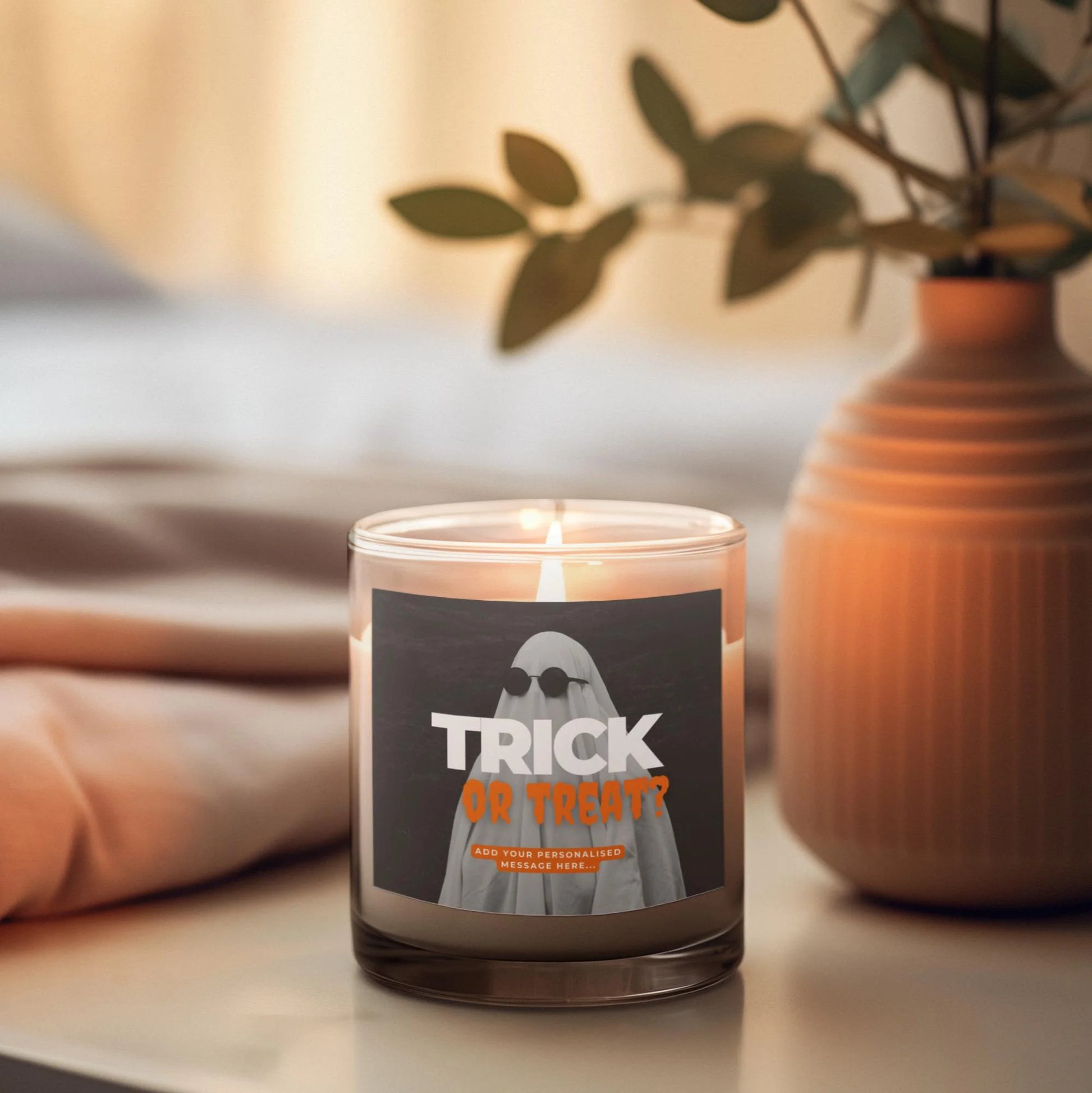 Trick or Treat Message Candle | Halloween MKTrends Co