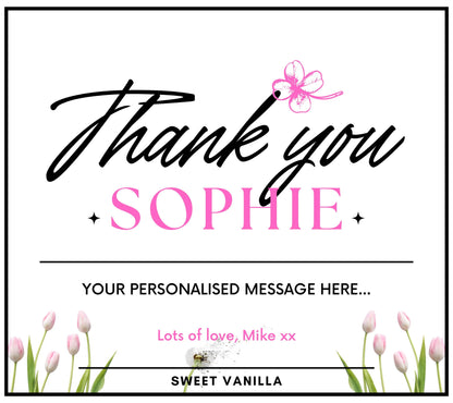 Tulips Thank You Gift for Her | Personalised Candle MKTrends Co