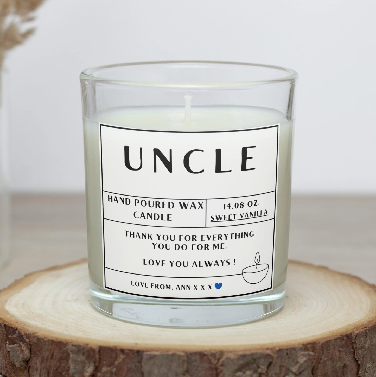 Uncle Name Message Personalised Candle | Gift for Uncle MKTrends Co