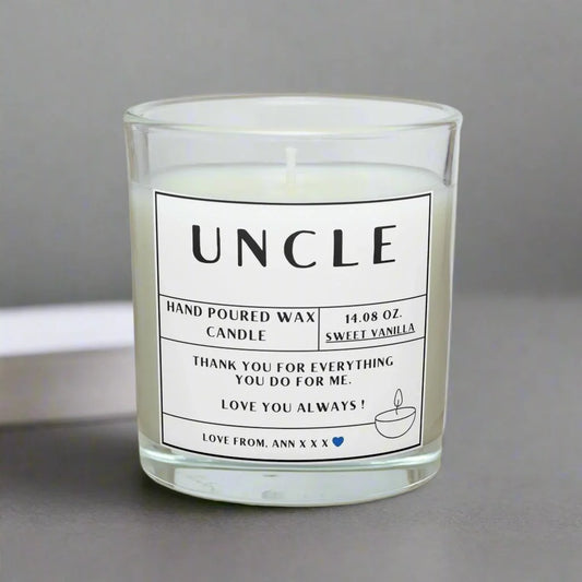 Uncle Name Message Personalised Candle | Gift for Uncle MKTrends Co