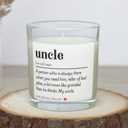 Uncle Noun Personalised Candle | Uncle Noun Message Gift MKTrends Co