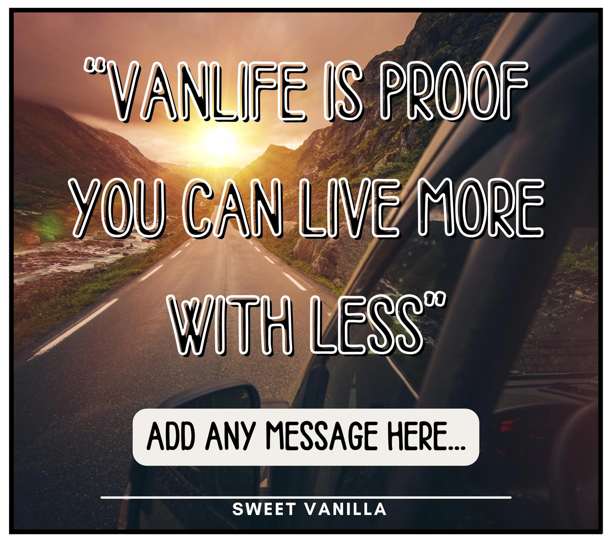 Vanlife Quote Personalised Candle | Vanlife Decor MKTrends Co