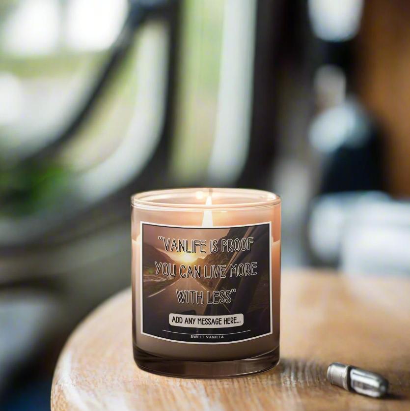 Vanlife Quote Personalised Candle | Vanlife Decor MKTrends Co