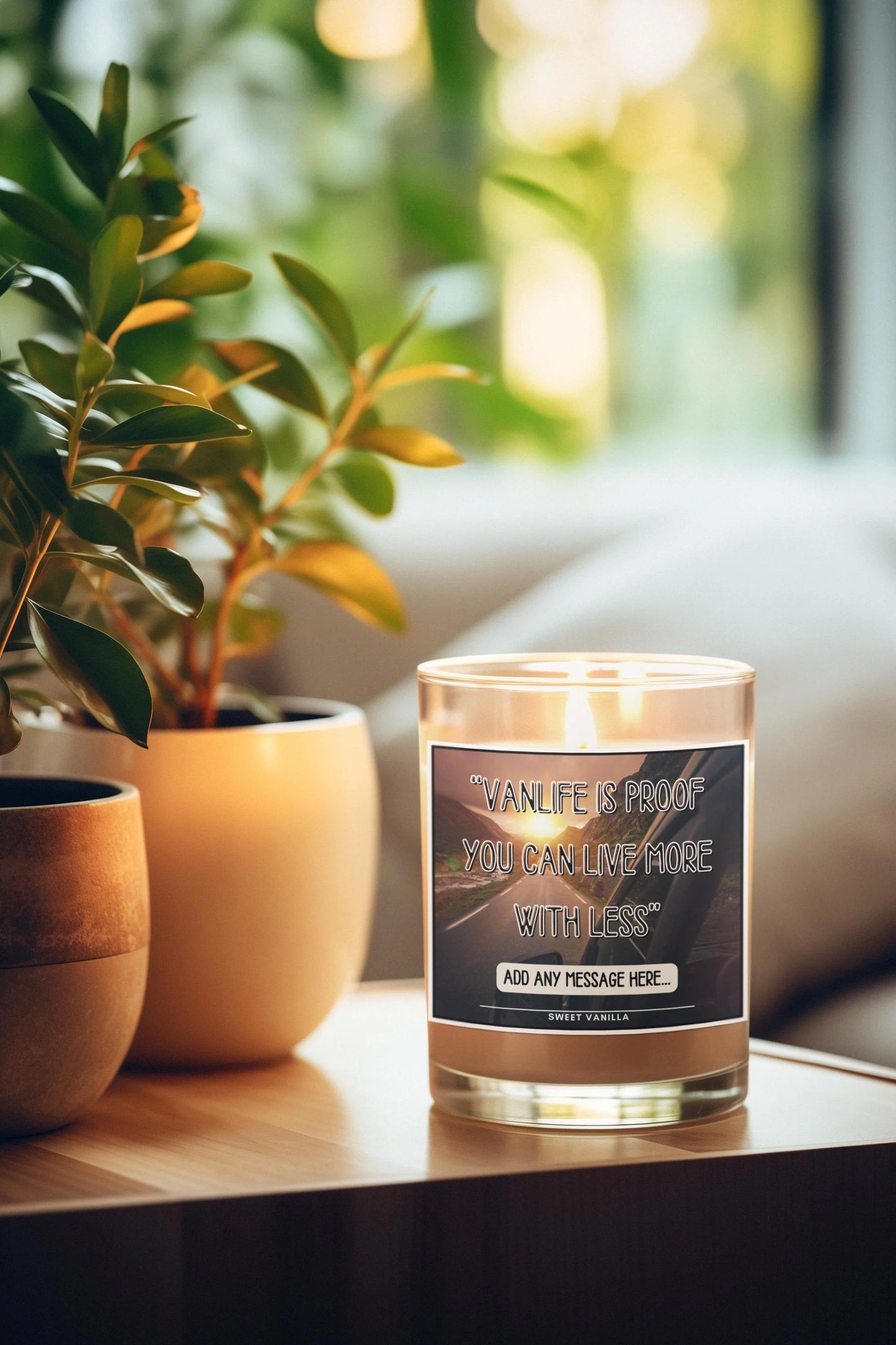 Vanlife Quote Personalised Candle | Vanlife Decor MKTrends Co