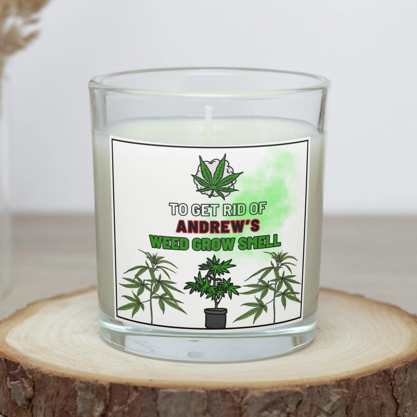 Weed Grow Personalised Candle | Stoner Gift | Funny Cannabis Farm Gift MKTrends Co