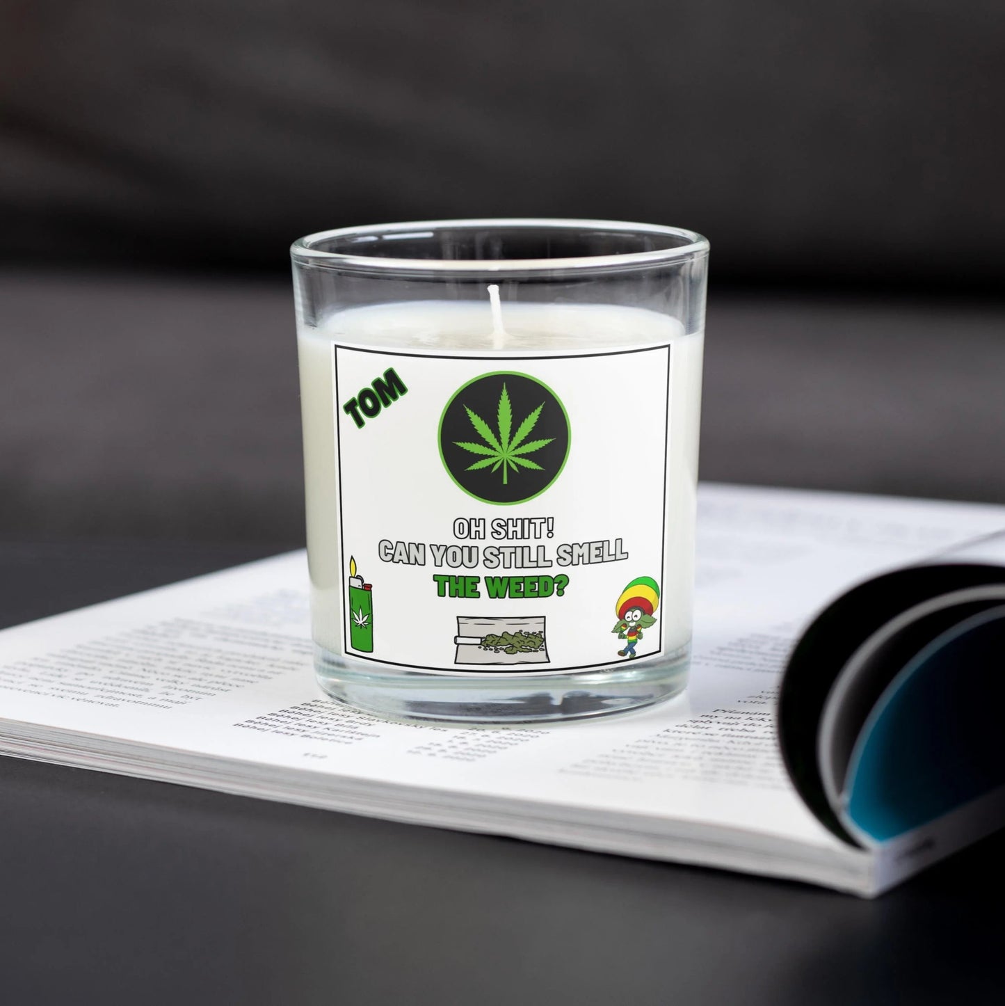 Weed Smokers Personalised Candle | Stoners Gift | Novelty Cannabis Smell Gift MKTrends Co