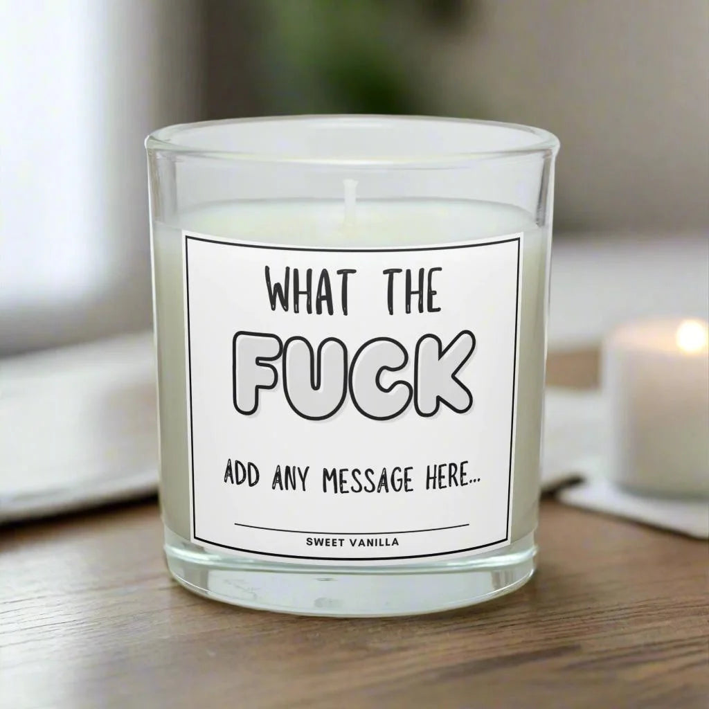 What The Fuck Funny Personalised Candle | Funny Novelty Gift MKTrends Co