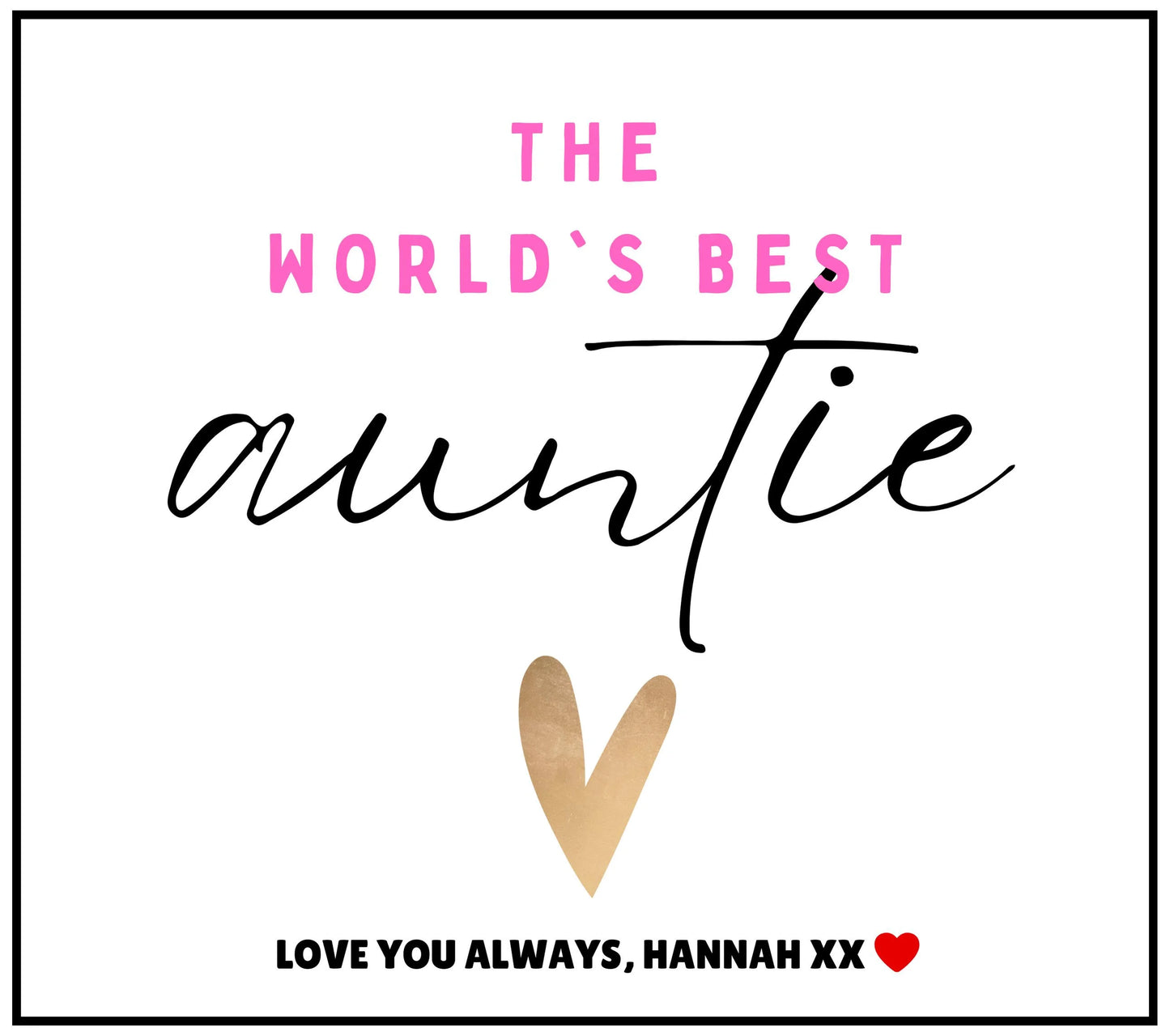 World's Best Auntie Message Personalised Candle | Best Auntie Gift MKTrends Co