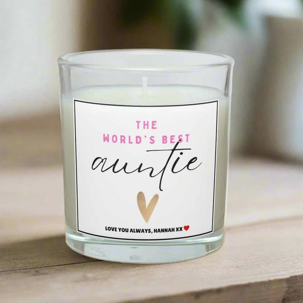 World's Best Auntie Message Personalised Candle | Best Auntie Gift MKTrends Co