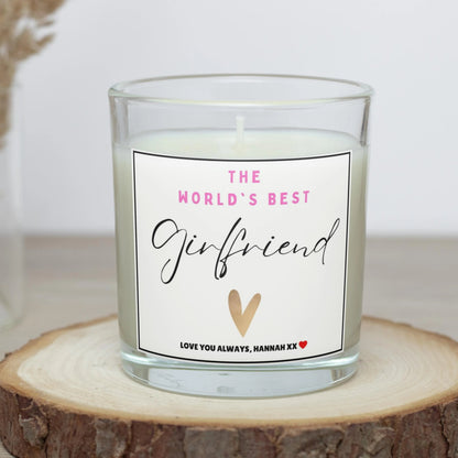 World's Best Girlfriend Personalised Candle | Best Girlfriend Gift MKTrends Co