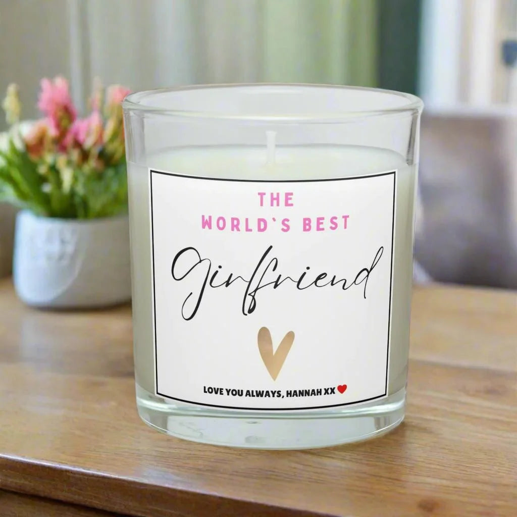 World's Best Girlfriend Personalised Candle | Best Girlfriend Gift MKTrends Co