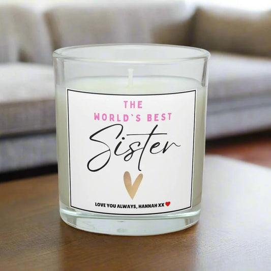 World's Best Sister Personalised Candle | Best Sister Gift MKTrends Co