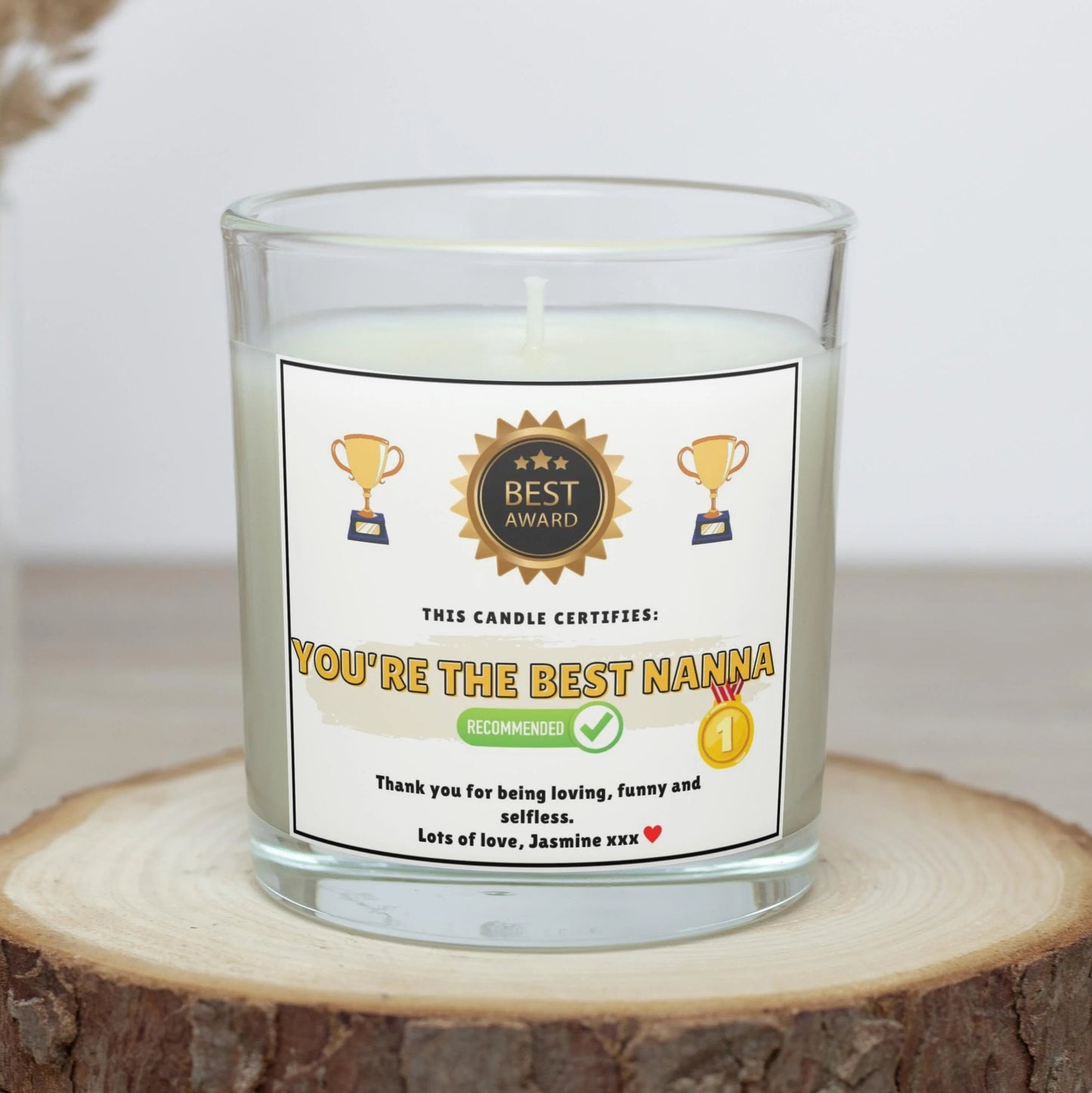 You're the Best Nanna Certificate Personalised Candle | Best Nanna Gift MKTrends Co