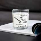 The Only Key You'll Need new home candle on an open magazine