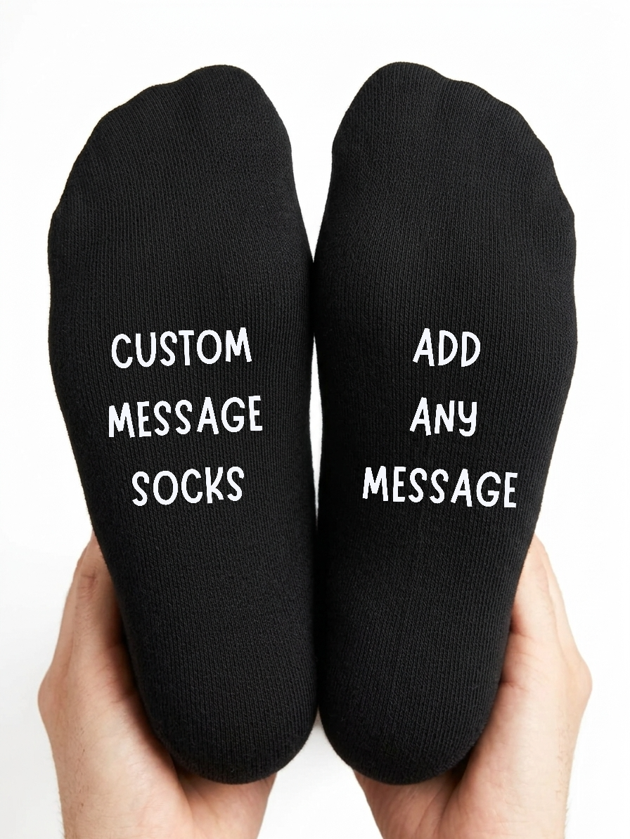 Personalised Custom Text Socks – Add Any Message